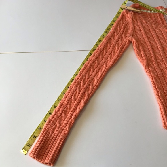 Aeropostale Sweater Womens Sz M Orange Cable Knit V-Neck Long Sleeve Y2K - Picture 9 of 16